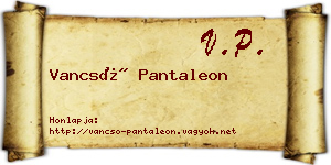 Vancsó Pantaleon névjegykártya